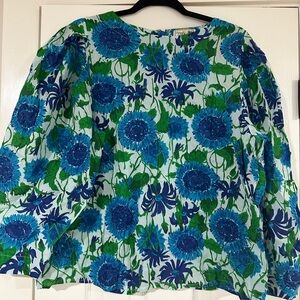 NWT Floral Blue and Green Women's Top